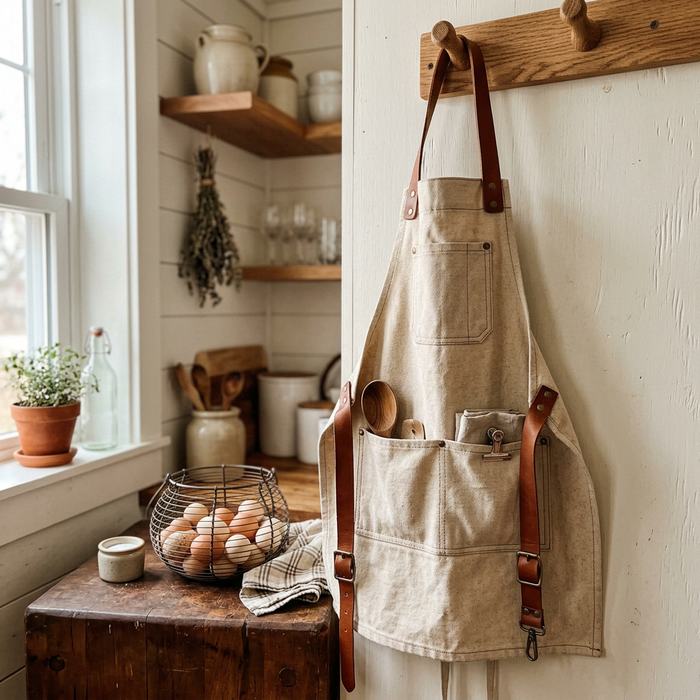 Canvas Work Apron in a farmhouse setting