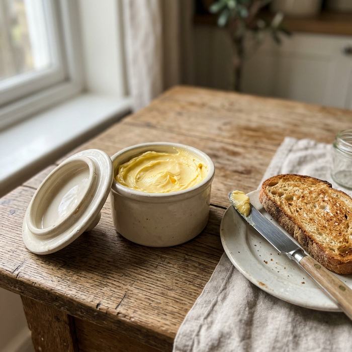 French Butter Crock in a farmhouse setting