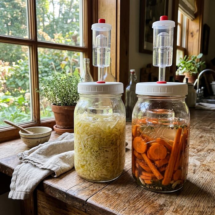Fermenting Lid Kit in a farmhouse setting