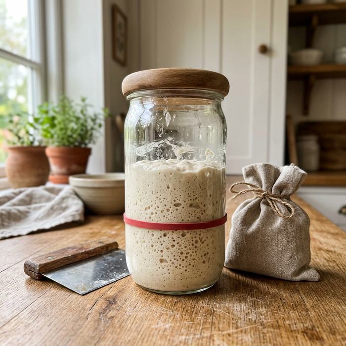 Sourdough Starter Kit in a farmhouse setting